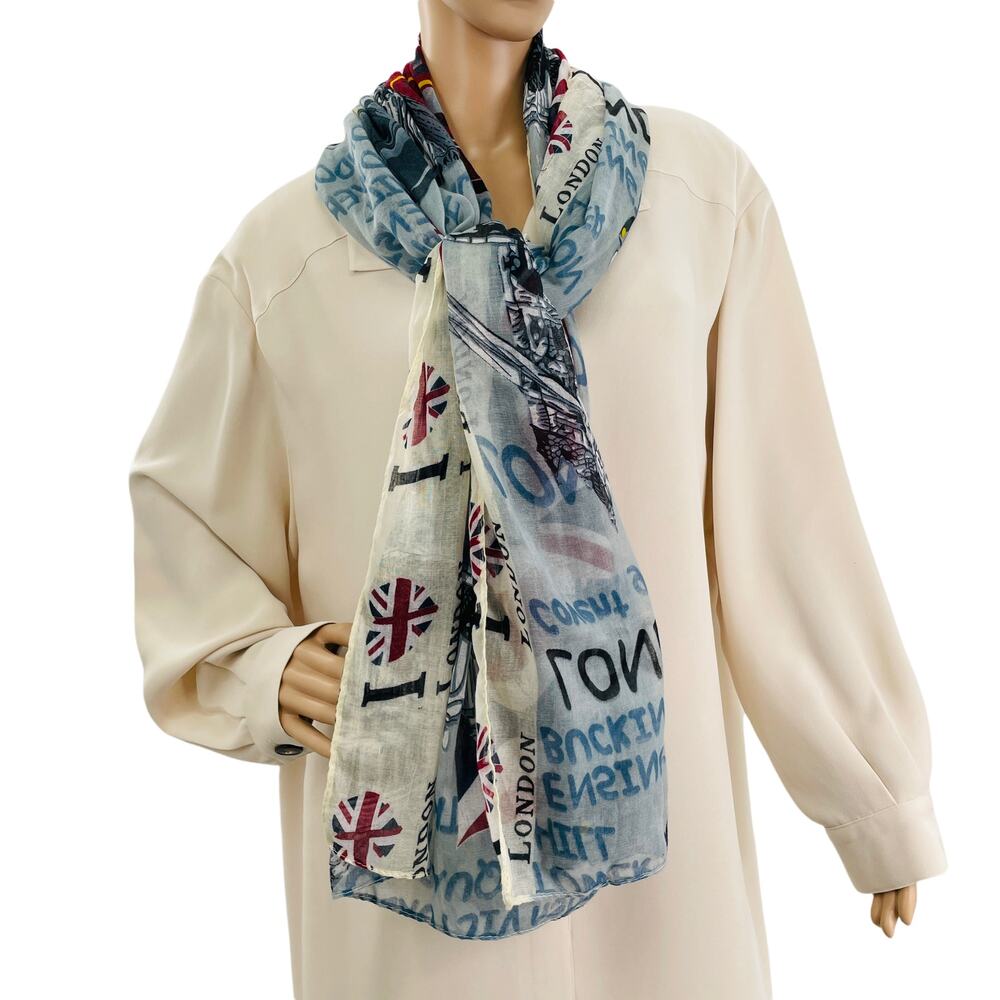 SCARF London Great Britain Tower England Rectangle Oversize Shawl Hijab Turban